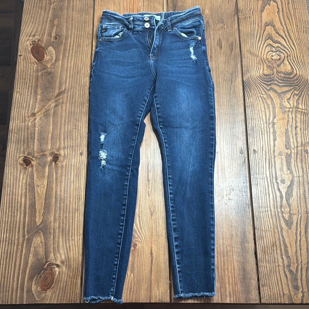 KanCan Distressed Dark Blue Skinny Jeans